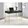 thumbnail image 2 of Alios Desk with Black Gloss Finish and Rose Gold Metal Frame, 2 of 11