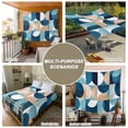 thumbnail image 6 of Turquoise Geometric, Large Tapestry for Bedroom Wall Hanging Tapestry, Modern Abstract European Art Ceiling Backdrop Tapestries Poster Blanket Wall Decor for Teens Room Living Room Dorm 100" x 59", 6 of 8