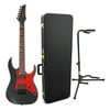 Ibanez GRG131DX GIO 6-String Electric Guitar (Black Flat) with Case and Stand