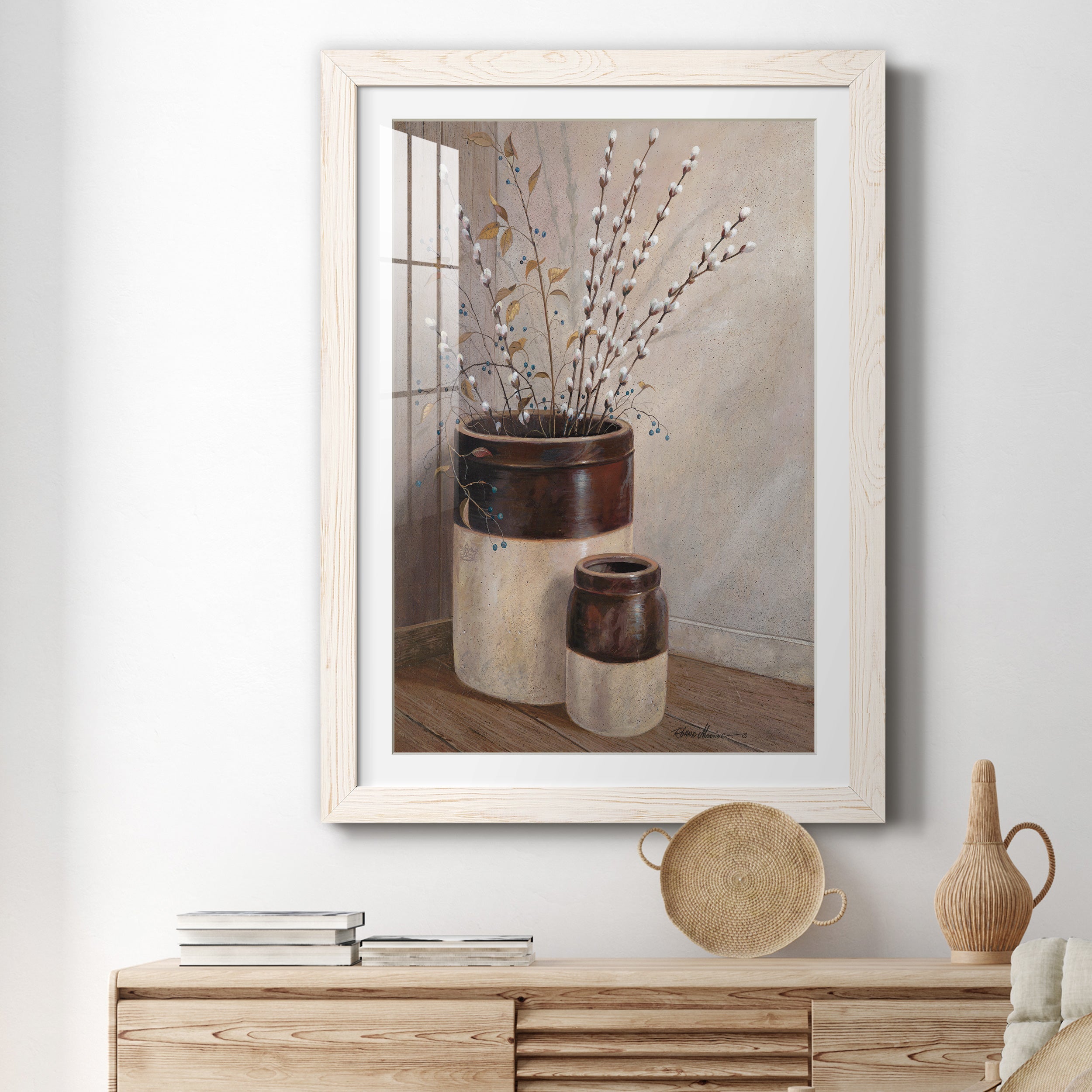 Pussywillows & Spring - Premium Framed Print - Distressed Barnwood Frame - Ready to Hang