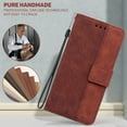 thumbnail image 2 of Nalacover Wallet Case for iPhone 14 Plus, Premium PU Leather Magnetic Clasp Card Slots Holder Soft Silicone Shockproof Protective Case with Kickstand Geometric Embossed Pattern Flip Folio Cover,Brown, 2 of 7