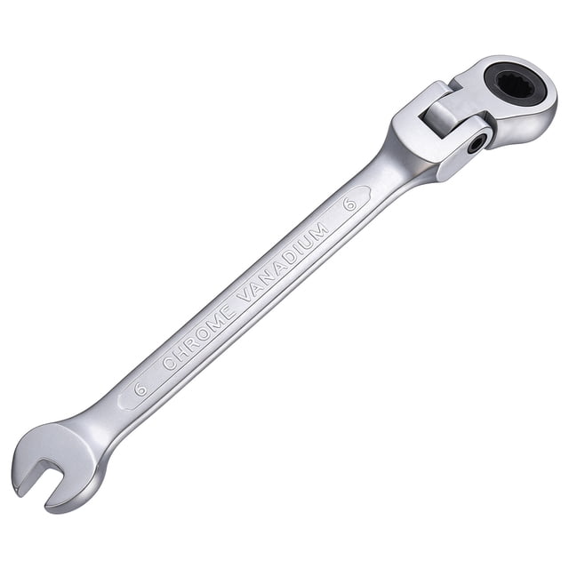Llave de carraca de cabeza flexible métrica de 6 mm Uxcell, llave combinada de 72 dientes de acero de cromo vanadio para reparación de automóviles, bicicletas y máquinas