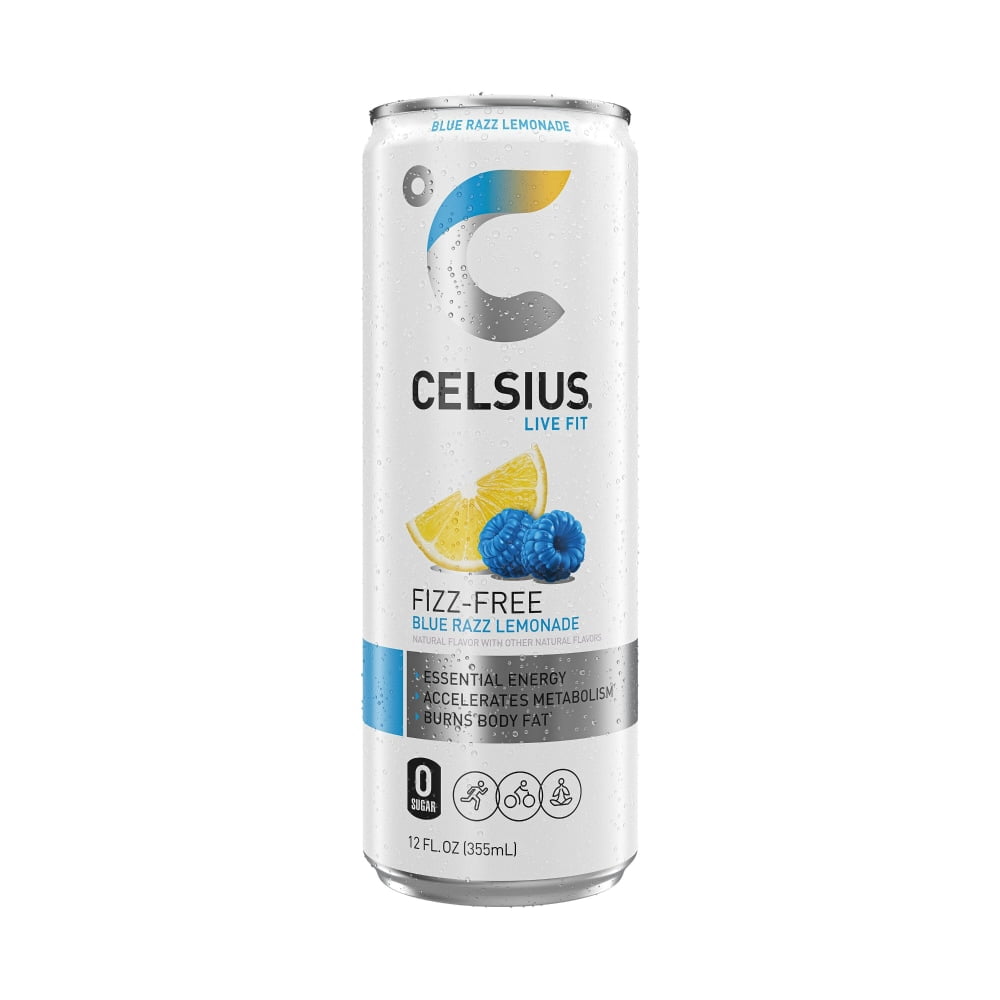CELSIUS Fizz Free Blue Razz Lemonade Energy Drink Can 12 fl oz - 3 count