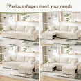 thumbnail image 6 of Marrber U-Shaped Modular Sectional Sofa with Pull-Out Chaises Bed and Storage Seat for Living Room, Apartment, Plush Corduroy White, 6 of 9