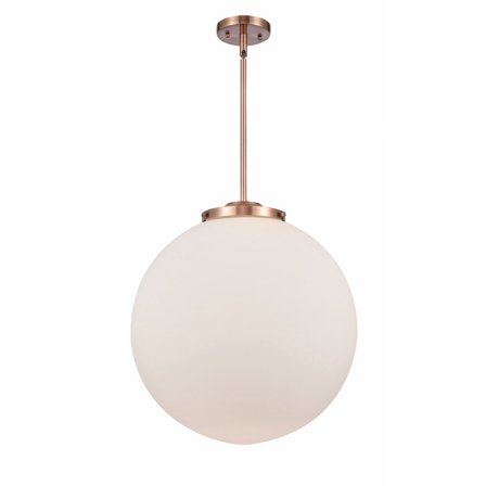221-1S-AC-G201-18 Innovations Lighting Beacon - 1 Light Pendant In Industrial Style-19 Inches Tall and 18 Inches Wide-Antique Copper Finish-Matte