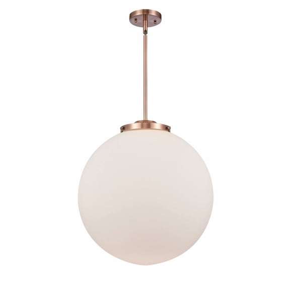 221-1S-AC-G201-18 Innovations Lighting Beacon - 1 Light Pendant In Industrial Style-19 Inches Tall and 18 Inches Wide-Antique Copper Finish-Matte