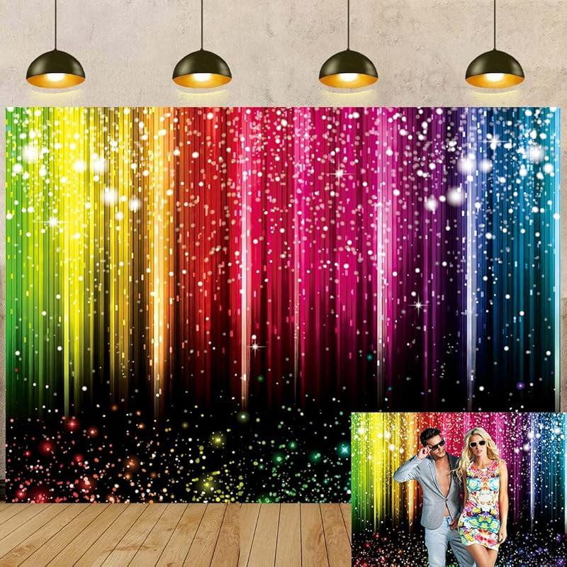 7x5ft Black Gold Retro Photo Backdrop - Luxury Carnival Theme Background