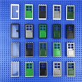 thumbnail image 1 of City Houses Door Windows Accessories Building Blocks House Parts Frame 1x4x6 with Gate Leaf Transparent Glass Bricks Friends Toy2 pcs28 He Qiyong unisex, 1 of 1