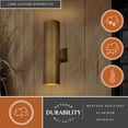 thumbnail image 3 of VAXCEL Chiasso 20 in. H 2-Light Warm Brass Outdoor Wall Sconce made of Rust-Resistant Aluminum, Gold Metal Shade, Up-Down Wall Wash, LED Compatible, Use for Exterior Porch Patio Front Door or Garage, 3 of 10