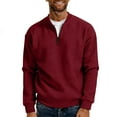 thumbnail image 4 of Tdoqot Mens Waffle Sweatshirt Quarter Zip- Casual Fashion Quilted Long Sleeve Pullover Tops Red Size L, 4 of 7