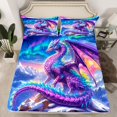 thumbnail image 2 of Homewish Magic Animal Dragon Bed Sheets,Western Fantasy Theme King Sheets,Purple Blue Sheet Set For Boys Kids,Breathable Home Decor,4-Piece, 2 of 7