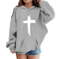 thumbnail image 4 of WRTFVZA White Hoodie for Boys, Christian Jesus Prints Hooded Sweatshirts Fall Winter Clothes (Big & Tall, Grey, 10-11 Years), 4 of 4