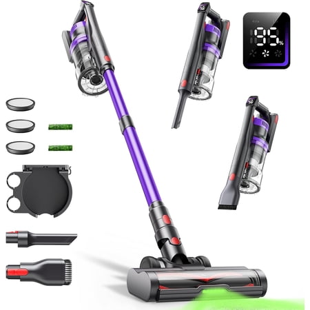 Cordless Vacuum Cleaner, 550W 45KPA 60Mins Cordless Stick Vacuum Cleaner with Rechargeable Battery