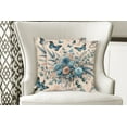 thumbnail image 4 of Ambesonne Floral Eucalyptus Throw Pillow Cover Pack of 2, Joyful Spring, 2 Pcs-36"x16", Blush and Sea Blue, 4 of 5
