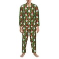 thumbnail image 3 of Daiia Santa Claus And Gnomes for Men's Long-Sleeved Pajama Set – Soft & Comfortable Sleepwear Button-Up Pajamas Cozy Lounge Wear-Medium, 3 of 7