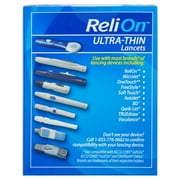ReliOn 30 Gauge Ultra Thin Lancets, 100 Ct