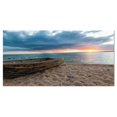 thumbnail image 3 of Designart - Rusty Row Boat on Sand at Sunset - Extra Large Seascape Art Canvas, 3 of 3