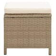 thumbnail image 3 of vidaXL Garden Stools 2 pcs with Cushions Poly Rattan Beige, 3 of 5