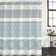 thumbnail image 2 of Farm Fruits Shower Curtain, Waterproof Shower Curtains for Bathroom, Watermelon Lemons Peach Blue Grey Striped Washable Fabric Bathtub Curtain Set Bath Decor with 12 Hooks 48"x72", 2 of 8