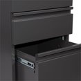 thumbnail image 4 of Pemberly Row 3 Drawer Mobile Pedestal Letter File Cabinet with Key Lock in Black, 4 of 6