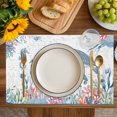 thumbnail image 4 of Coastal Turtle Placemats Set of 6, Summer Beach Nautical Ocean Coral Seahorse Placemats for Dining Table, Place Mats for Kitchen Tabletop, Waterproof Wipeable Dining Table Mats Set, 4 of 9