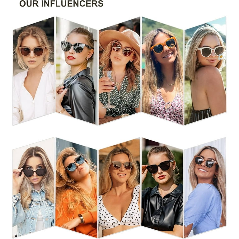 Cat Eye Round Polarized Sunglasses UV Protection Sunnies Amazon.com: ZENOTTIC Polarized Sunglasses Women Round  main image 4