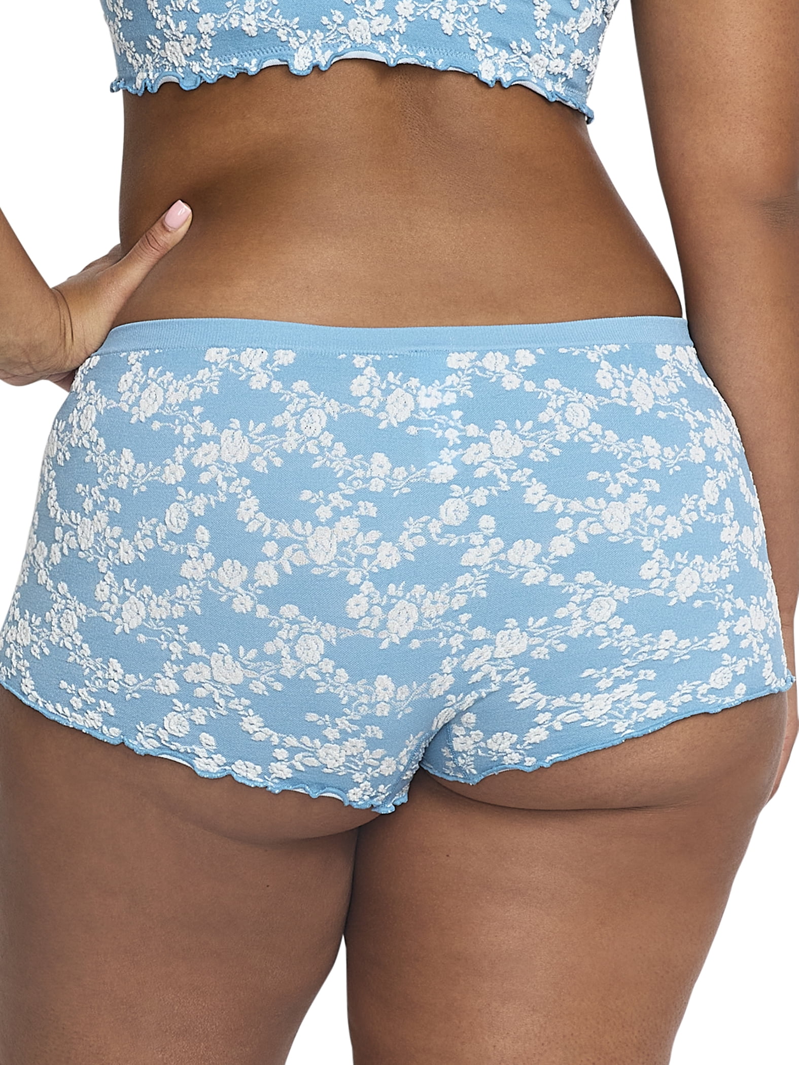 Mills by Millie Bobby Brown Women's Floral Seamless Boyshort Panties, Sizes XS-XXXL