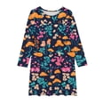 thumbnail image 4 of Odeerbi Niñas Vestido de Patinadora Floral Acampanado Vestidos de Princesa 4-14 Años Niñas Vestido de Patinadora Cuello Redondo Vestido de Manga Larga, 4 of 4