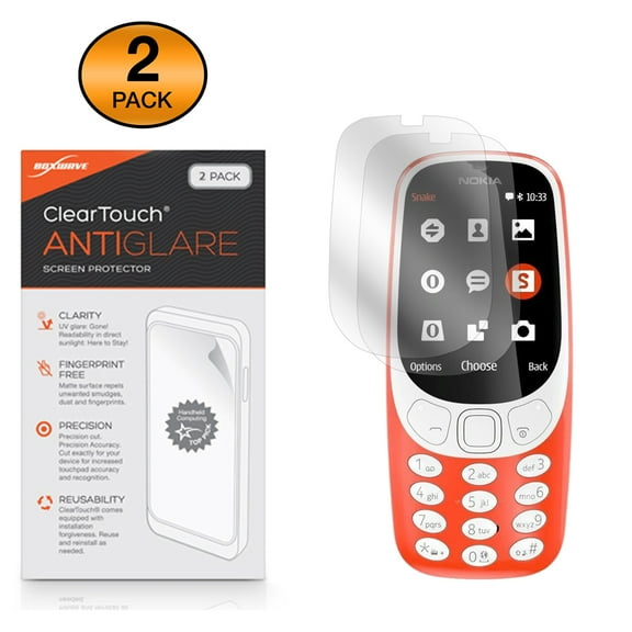Nokia 3310 (2017) Screen Protector, BoxWave® [ClearTouch Anti-Glare (2-Pack)] Anti-Fingerprint Matte Film Skin for Nokia 3310 (2017)