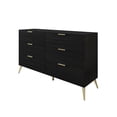 thumbnail image 2 of Castle Place Glam 6 Drawers Wooden Dresser, Black, 2 of 8