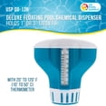 thumbnail image 2 of U.S. Pool Supply Large Pool Floating Chlorine Dispenser with 120° F Thermometer, 7" Diameter - Holds 3" Tablets - Adjustable Tab Delivery Pool Maintenance Floater - Spa, Hot Tub, 2 of 6