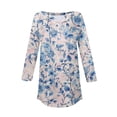 thumbnail image 5 of Yuanlook Women's Tops,3/4 Length Sleeve Business Casual Blouses Summer Tees Shirts Fashion - Light Blue - S, 5 of 5