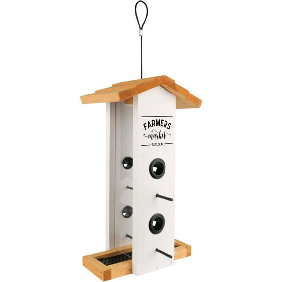 Wild Wings Farmhouse Cedar Vertical Hopper Bird Feeder - Removable Tray - 1.5 Qt