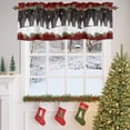 thumbnail image 4 of Black Red Christmas Valances for Windows, 42 x 18in, Winter Snowflakes Tree Xmas Garland Plaid Rod Pocket Kitchen Valance Curtain Light Filtering Window Treatments for Living Room Bedroom, 1 Panel, 4 of 7