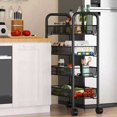 thumbnail image 4 of Mobile hollowed-out small trolley household small mesh trolley kitchen bedroom storage rack living room snack rack, 4 of 6