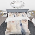 thumbnail image 3 of DESIGN ART Designart 'Pastel Abstract With Dark Blue Pink & Gray Spots' Modern Duvet Cover Comforter Set King Cover + Comforter + 2 King Shams 4 Piece, 3 of 5