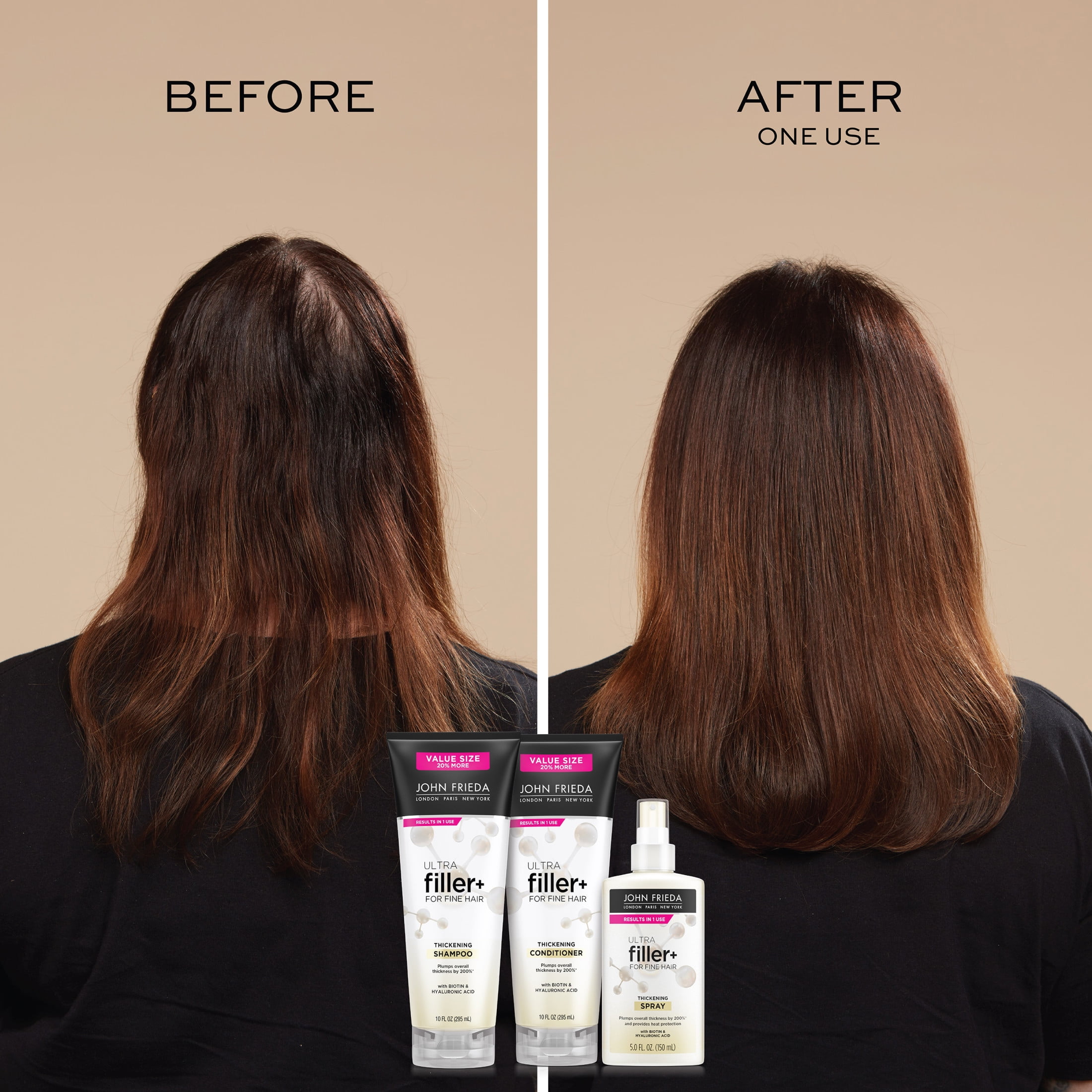 John Frieda ULTRAfiller+ Thickening Shampoo for Fine Hair, Volumizing Shampoo, Biotin and Hyaluronic(图4)