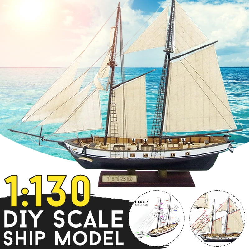 Wooden Scale Model Ship 1/130 Assembly Model kits Classical Wooden Sailing Boat