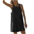 thumbnail image 2 of Babysbule 2024 Combinaison d'Été pour Femmes Col Rond Sans Manches Dos Creux Ample Jambe Grand Court Ensemble de Rue, 2 of 9