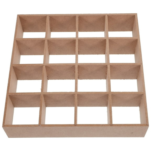 Miniature Dollhouse Storage Rack with 16 Grid Shelves for Dollhouse Furniture Accessories Light