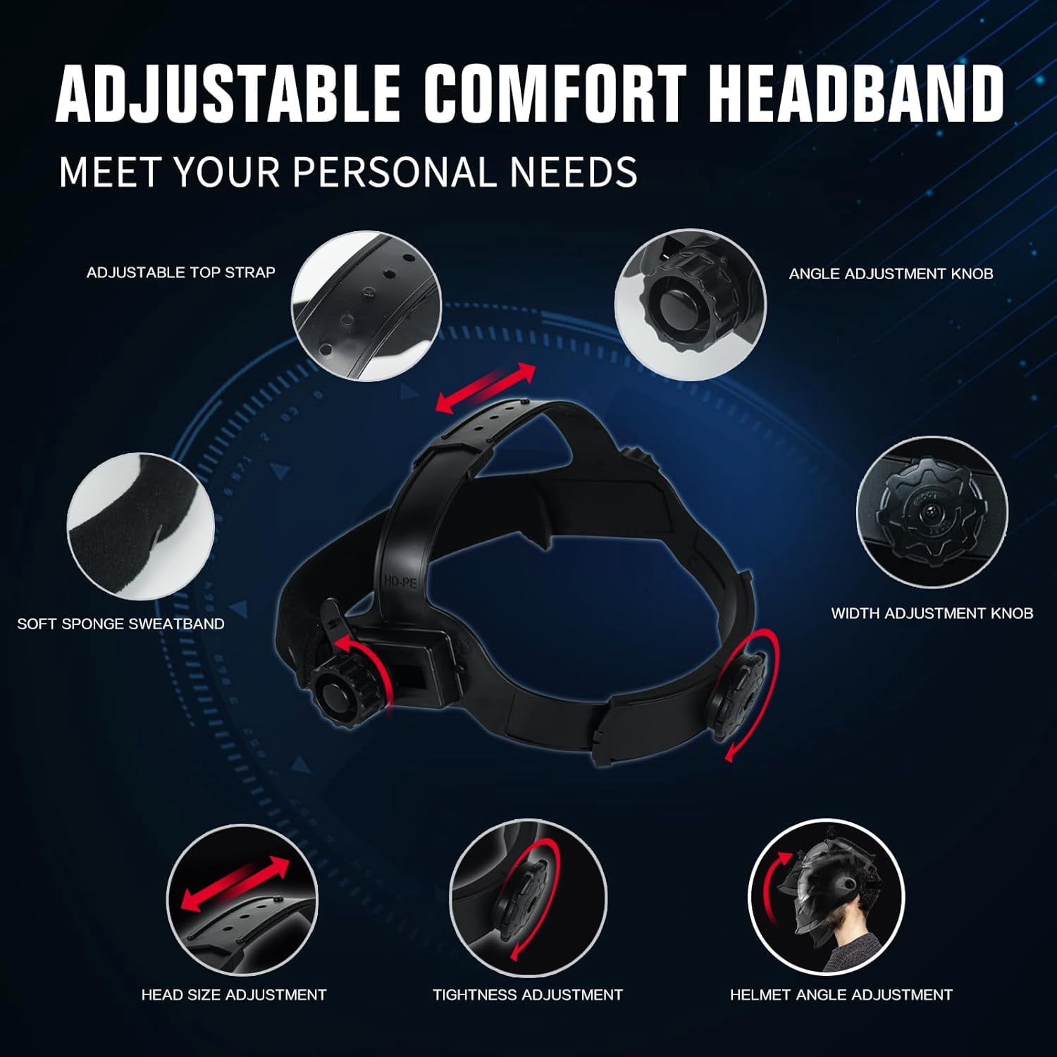 Welding Helmets for Men Solar Power True Color Auto Darkening Welding Helmet with Light, 2 Arc Sensor Wide Shade 9-13 Welding Hood with Extra Grinding Mode (Black)