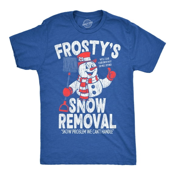 Mens Funny T Shirts Frostys Snow Removal Sarcastic Winter Graphic Novelty Tee For Men Graphic Tees