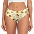 thumbnail image 1 of Fotbe Watercolor Bee Honey Honeycomb Bee Calzones Estampados para Mujer – Ropa Interior de Algodón, Cómoda, Suave y Elástica-Medium, 1 of 6