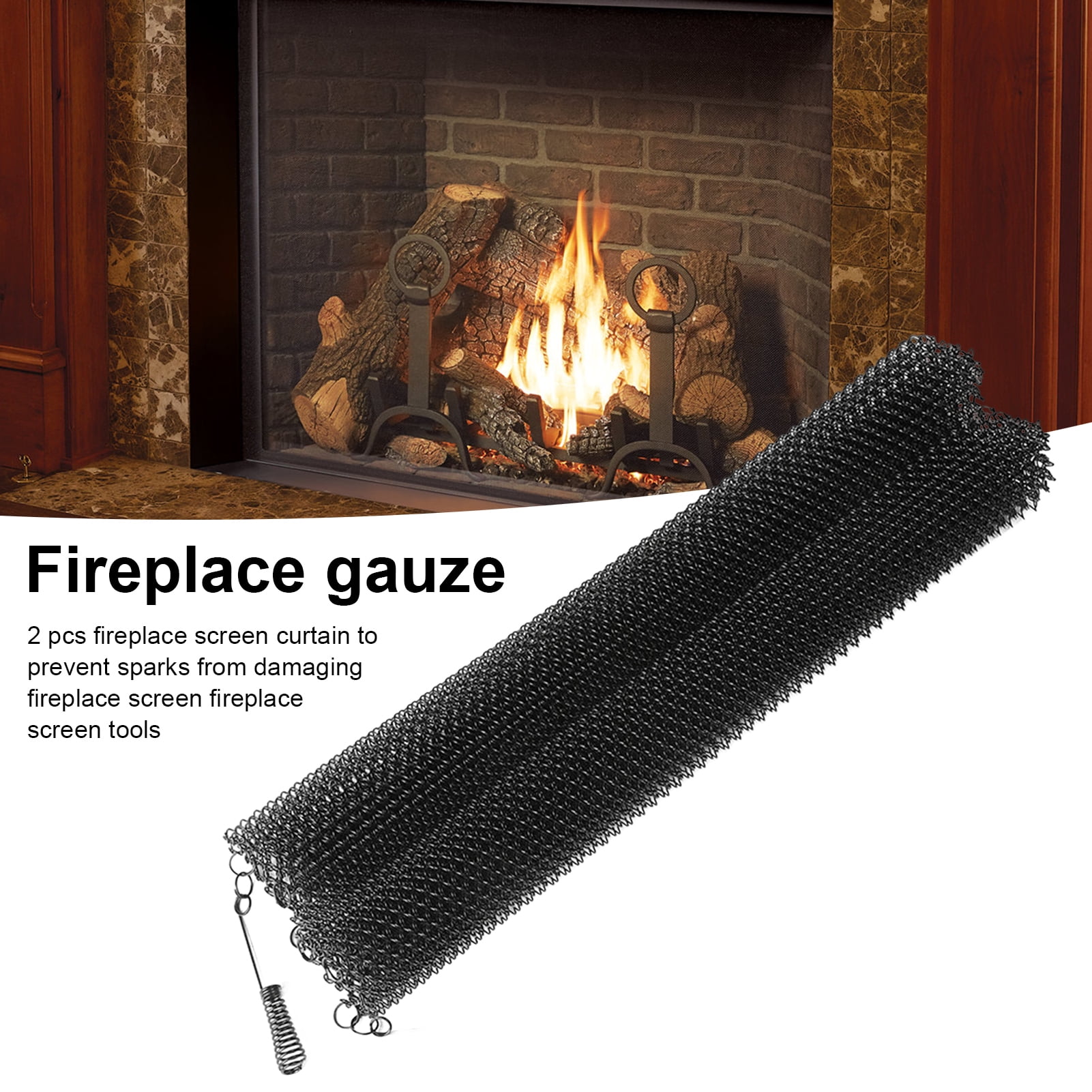 1 Set Fireplace Screen Moisture-resistant Spark Proof Full