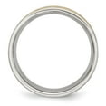thumbnail image 6 of Auriga Fine Jewelry Stainless Steel Brushed Yellow IP-plated 8 mm Grooved Band for Men Size 10, 6 of 6