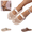 White, variant on Mules for Women Casual Lightweight Closed Toe Hollow Pearl Sandals Slip on Beach Anti-Slip Shoes(Brown)