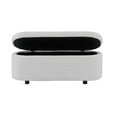 thumbnail image 5 of Storage Bench for Bedroom End of Bed, Velvet Bedroom Bench Footrest Stool, Window Bench, Large Storage Bench for Living Room Entryway, 49.61"Lx 18.31"Wx 18.5"H, White, 5 of 9