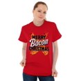 thumbnail image 4 of Merry Christmas Bacon Meat Lover Plus Size Crewneck Graphic Tee Shirt Brisco Brands 2X, 4 of 5