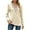 Khaki, variant on WREESH Womens Fashion Tunic Tops Solid Color Jacquards V-Neck Long Sleeve Loose T-Shirt Pullover Pink