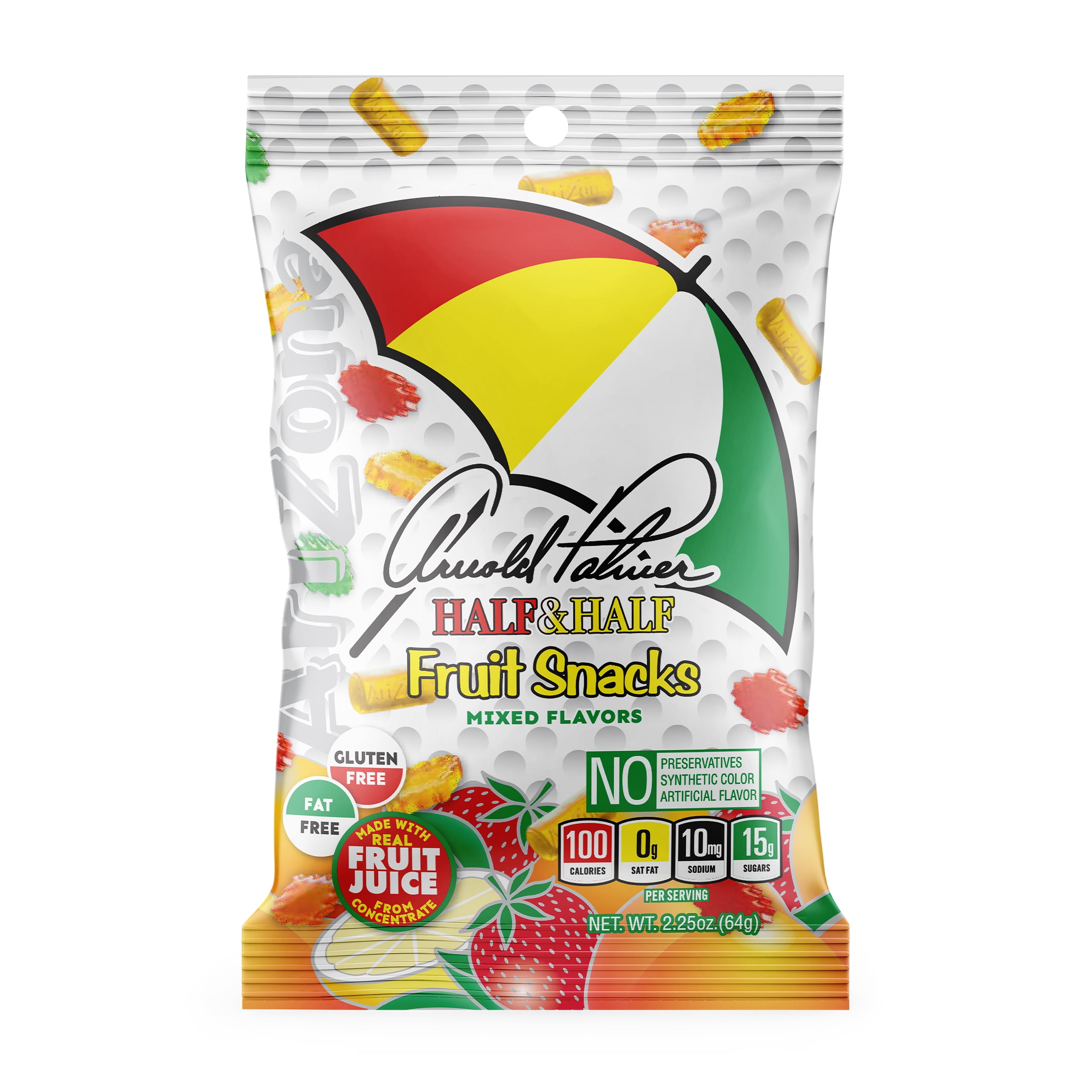 Arizona Arnold Palmer Half and Half Fruit Snacks, Gluten Free Snacks, 5 Ounce Individual Bags (Pack of 12)